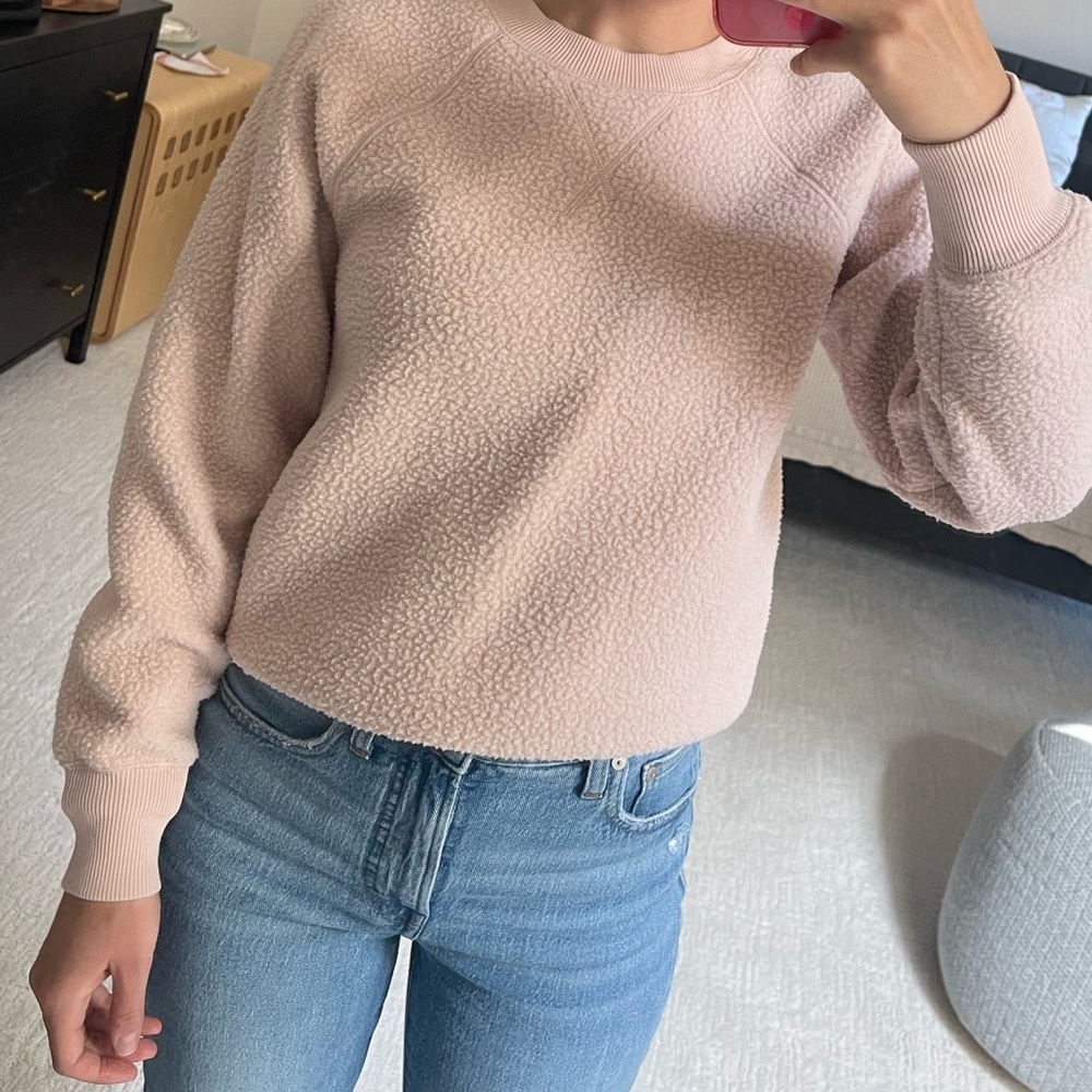 Pink Everlane Sherpa Style Sweatshirt